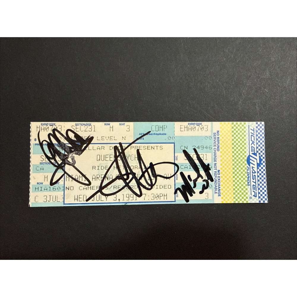 QUEENSRYCHE RARE CONCERT FULL TICKET STUB MIAMI, FL 7/3/91